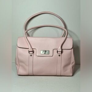 RAFE Baby Pink Saffiano Leather Satchel Bag